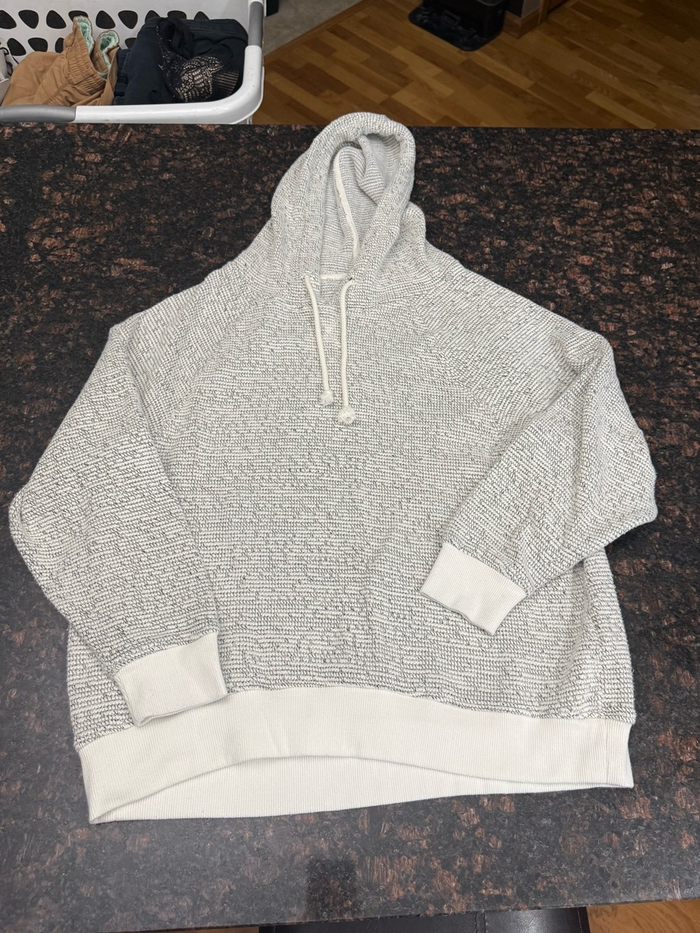 Lou & Grey women’s Hooded Knit Sweater Pullover - Light Gray